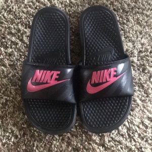 Pink nike sandals